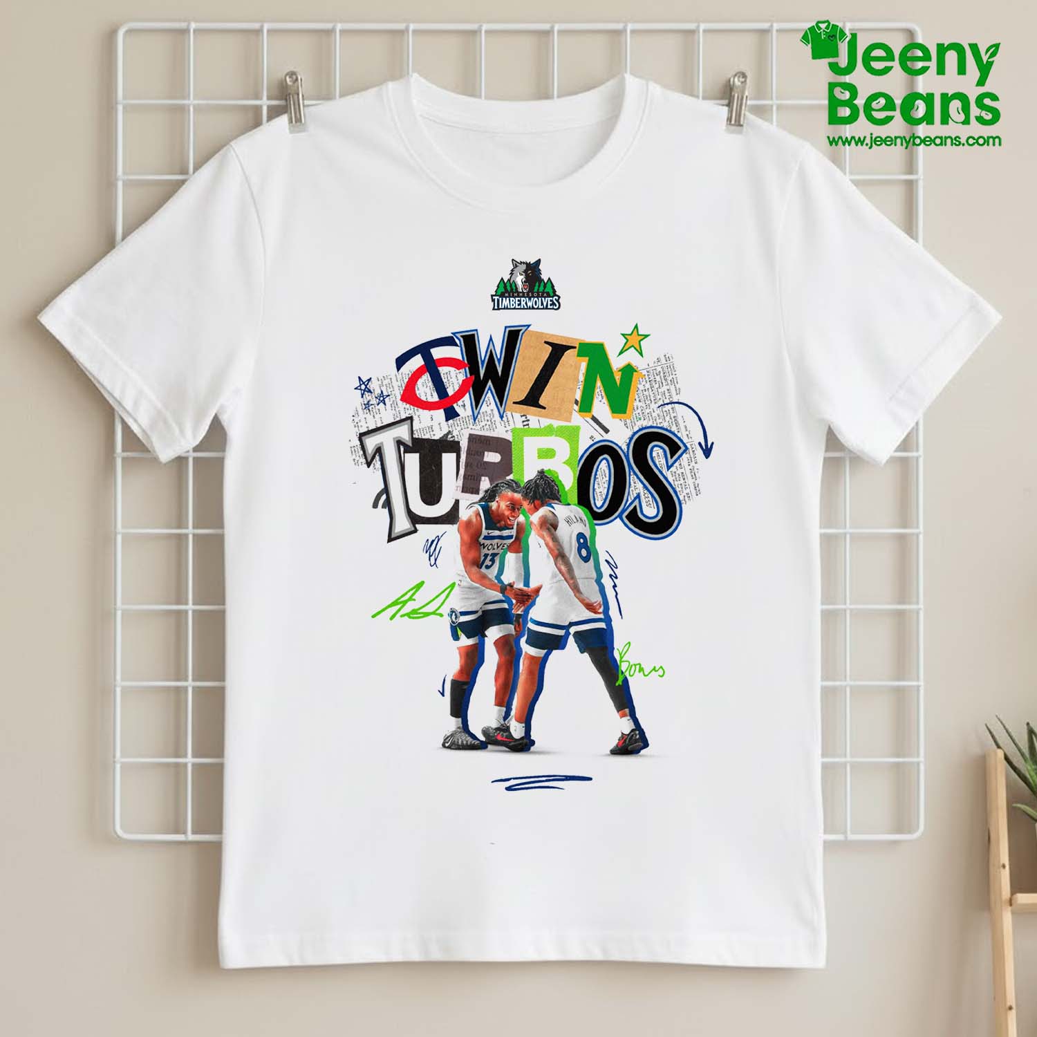 Minnesota Timberwolves Twin Turbos Ayo x Bones Shirt