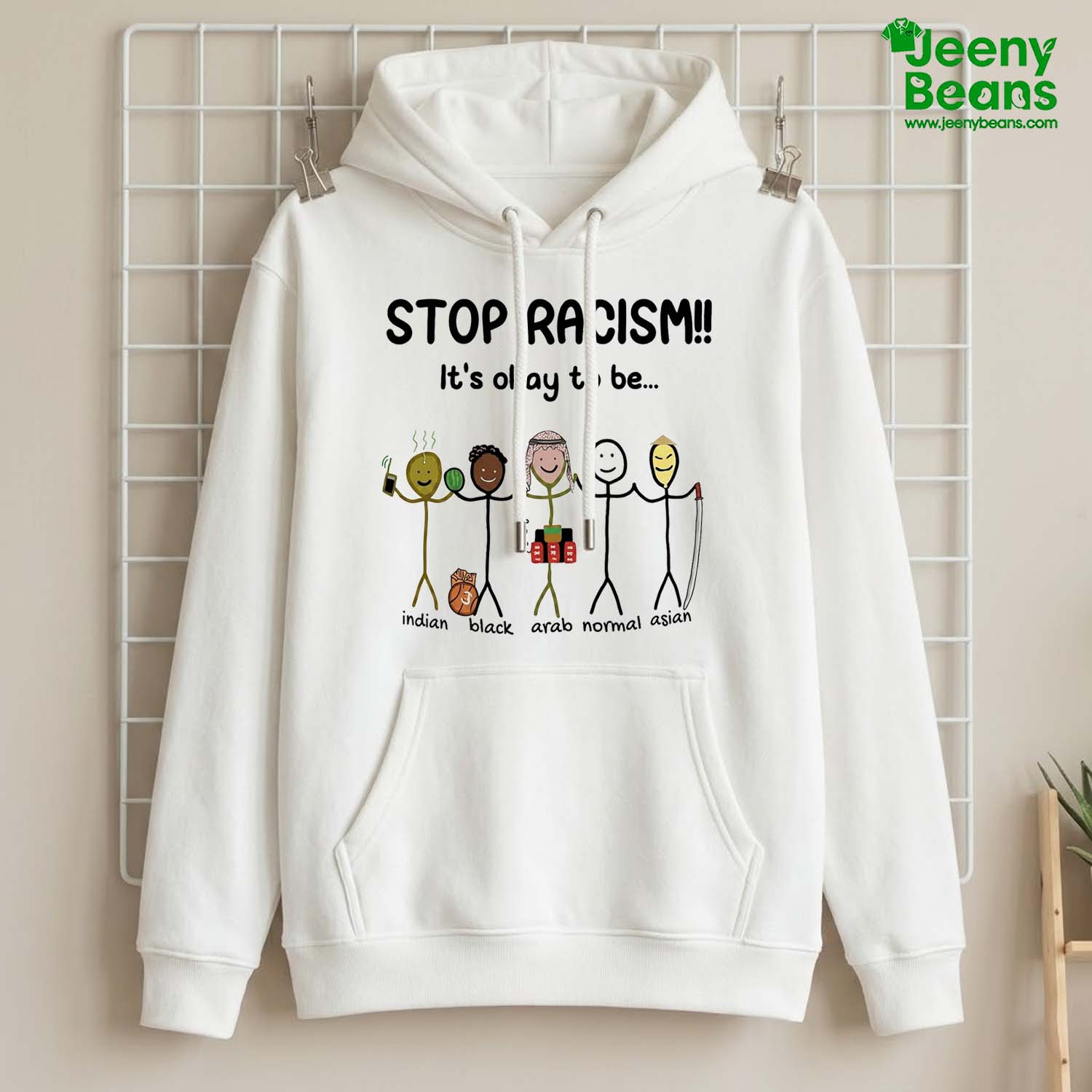 Stop Racism It's Okay To Be Indian Black Arab Normal Asian Shirt
